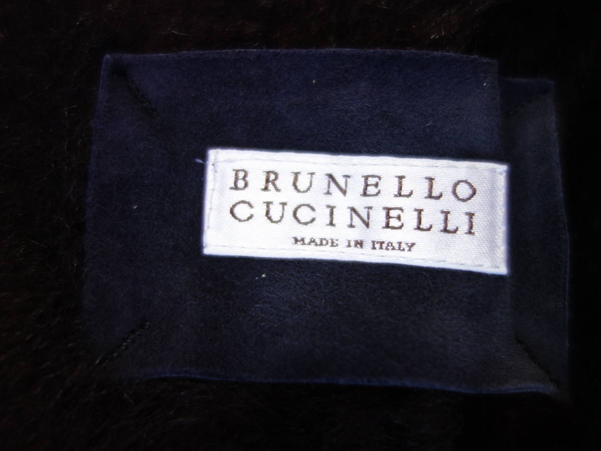 ■美品128万!【即決】BRUNELLO CUCINELLIブルネロクチネリ／最高峰スパニッシュムートンコート　欧米M表記（50.L相当）/ネイビー紺系◆稀少_画像6