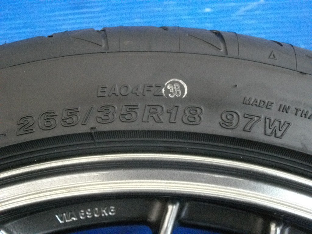 H【1497】鍛造 BBS RG-R RG703/RG704 18インチ8J+40/9J+42 5H PCD114.3 235/40R18 265/35R18 POTENZA付き 4本セット スカイラインなどの画像8