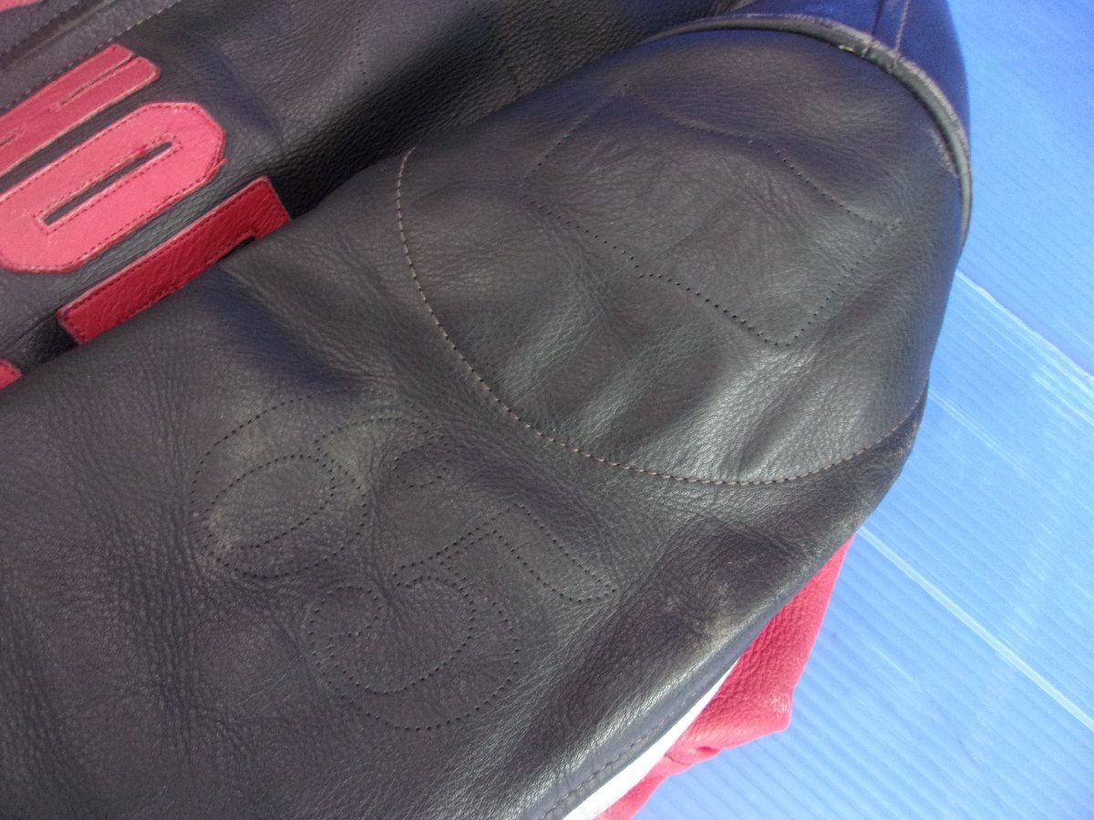 T[767]KADOYA Kadoya BHR leather jacket L size black hose racing 