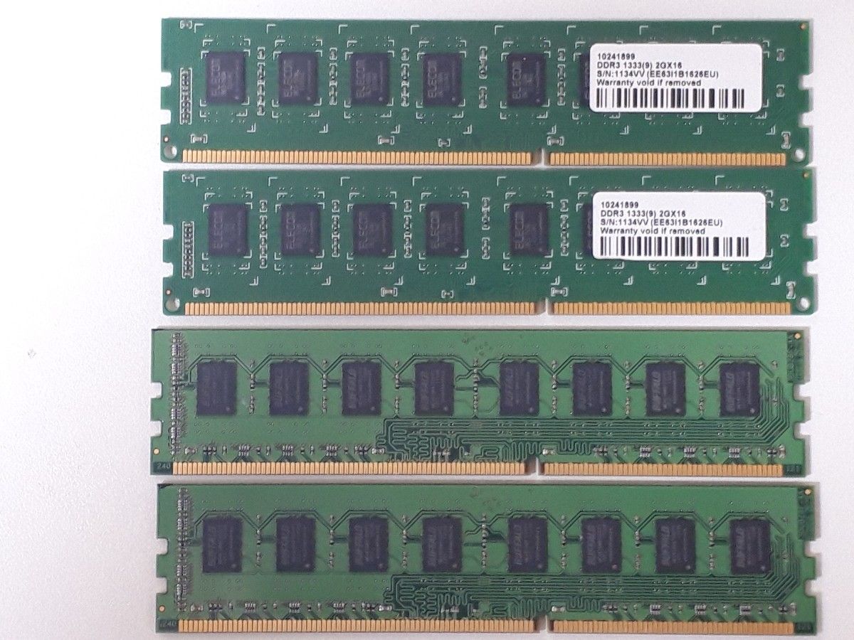 DDR3メモリ　2×4枚　合計8G