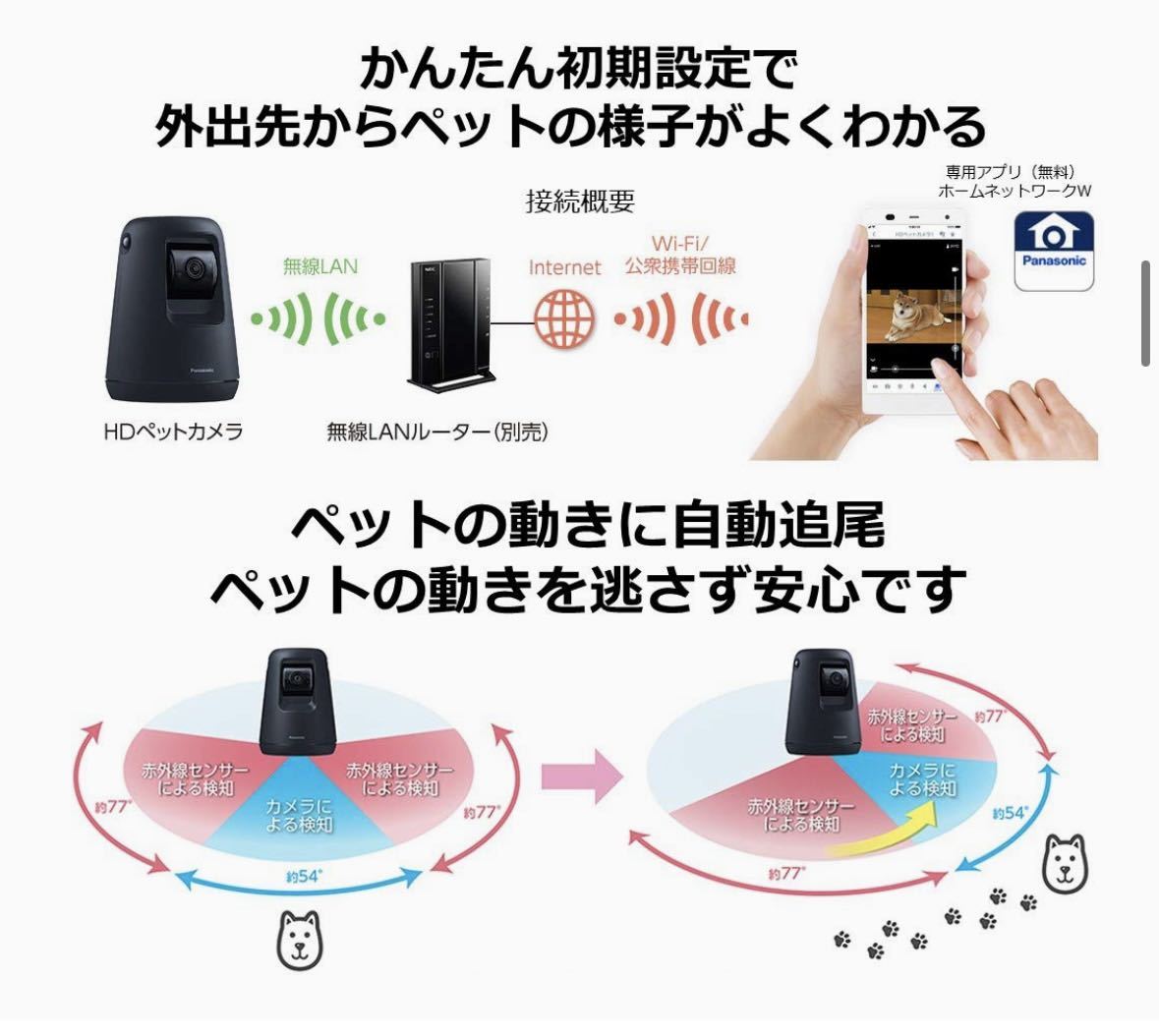 パナソニック 屋内スイングカメラ ペットカメラ　ブラック　送料無料　ネットワークカメラ Panasonic _画像7