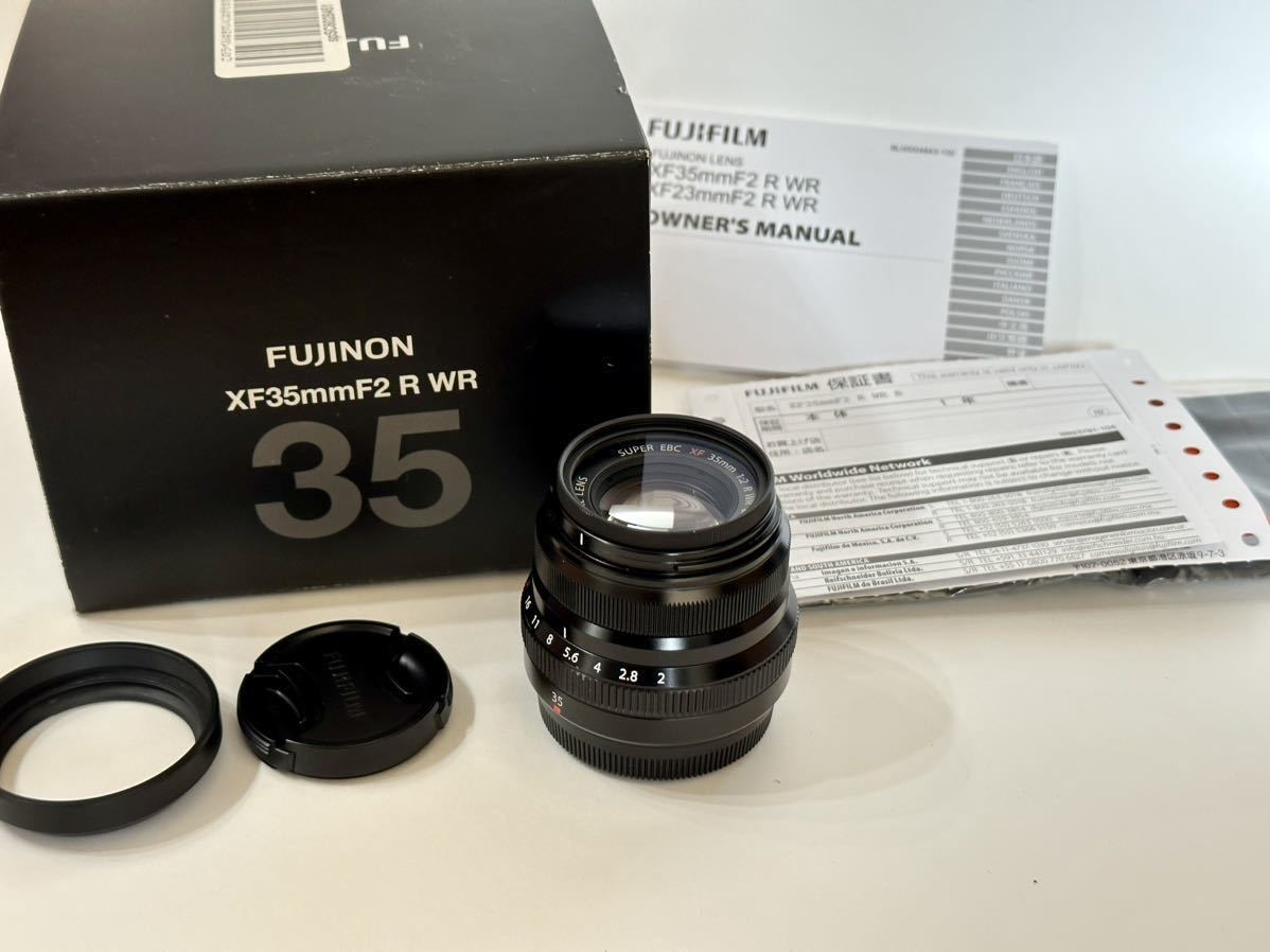 FUJIFILM XF35mmF2 R WR 本箱、保護フィルター、フード付き
