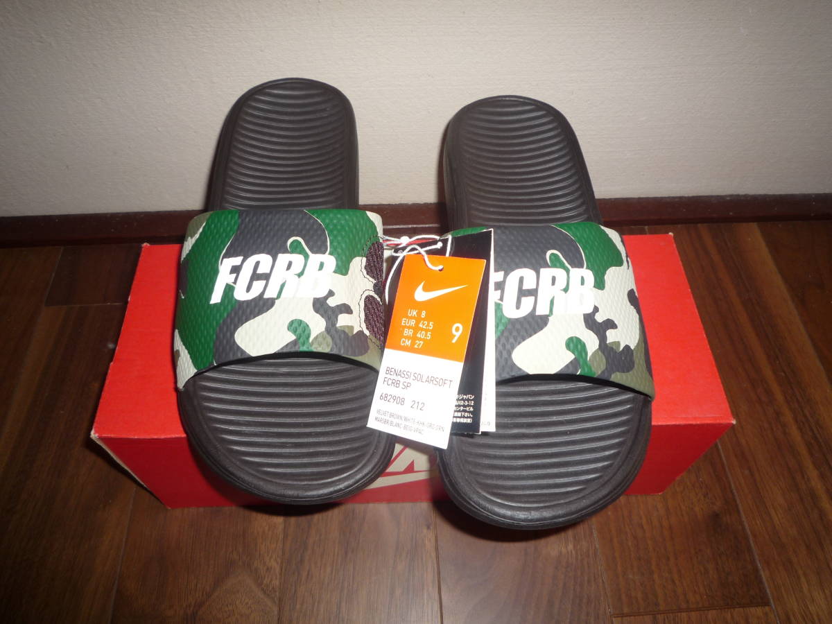 新品未使用品 付属品完備　FCRB ×NIKE BENASSI SOLARSOFT FCRB SP US9 27cm 　BRISTOL サンダル　べナッシ_画像1