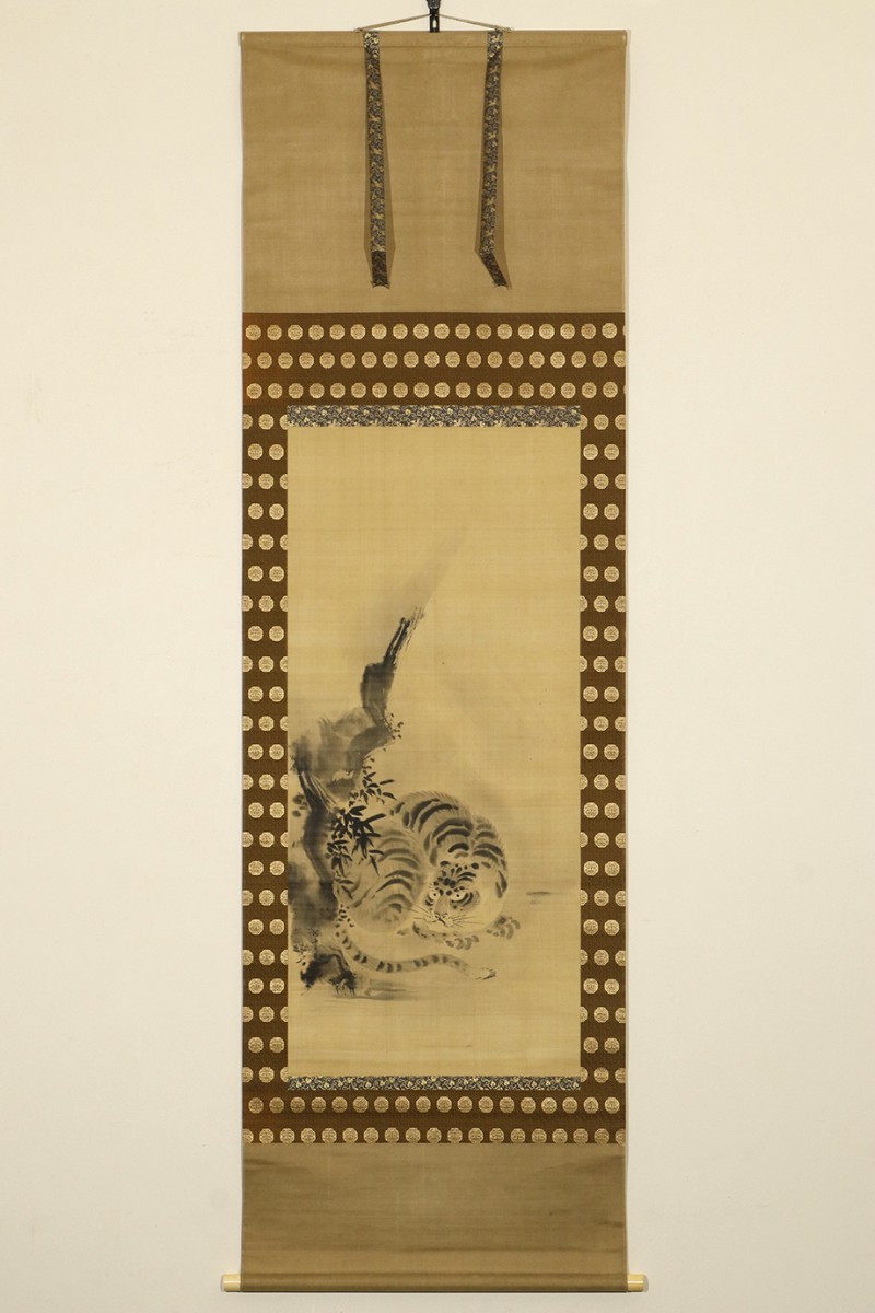 真作 江戸動物画】掛軸「狩野益信 龍虎維摩 三幅対」江戸前期 絵師