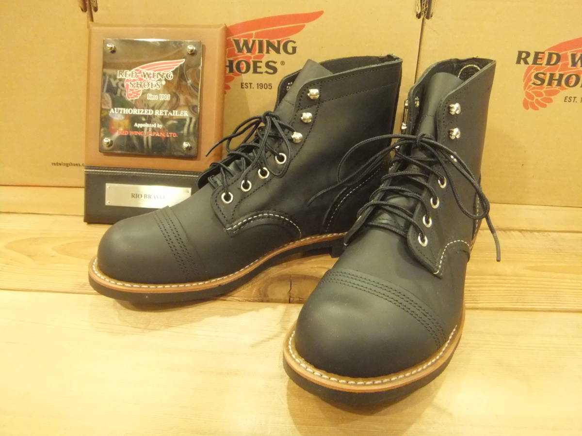  Red Wing стандартный магазин 8084 железный Ranger новый товар ботинки [ черный * Harness = чёрный ][9.0=27.0cm]. бесплатная доставка .!!