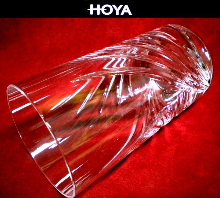 売切 HOYA クリスタル グラス 容量:240cc 2客組 日本製 取説付 未使用品 E/F、寸法φ上63/下55×H112mm、重量225ｇ、口元厚1.4mm、底厚13mm_画像9