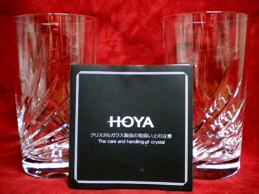 売切 HOYA クリスタル グラス 容量:240cc 2客組 日本製 取説付 未使用品 E/F、寸法φ上63/下55×H112mm、重量225ｇ、口元厚1.4mm、底厚13mm_画像10