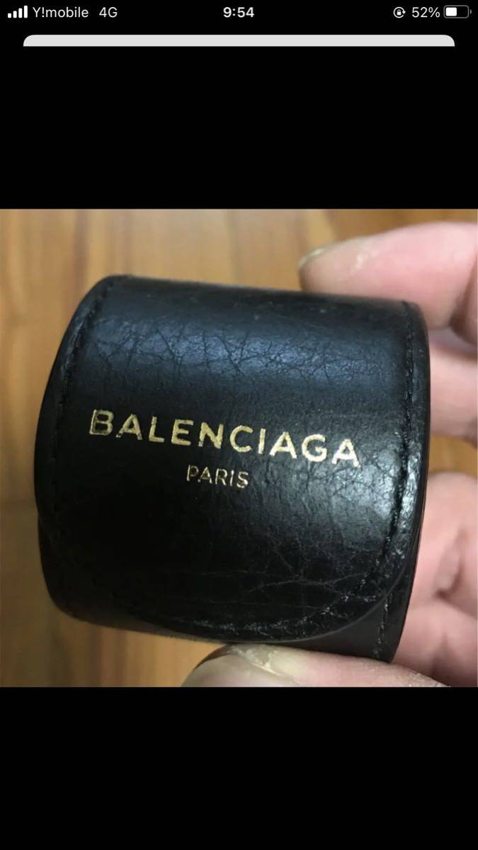 BALENCIAGA バレンシアガ レザーバングル 黒 ブレスレット(服飾小物