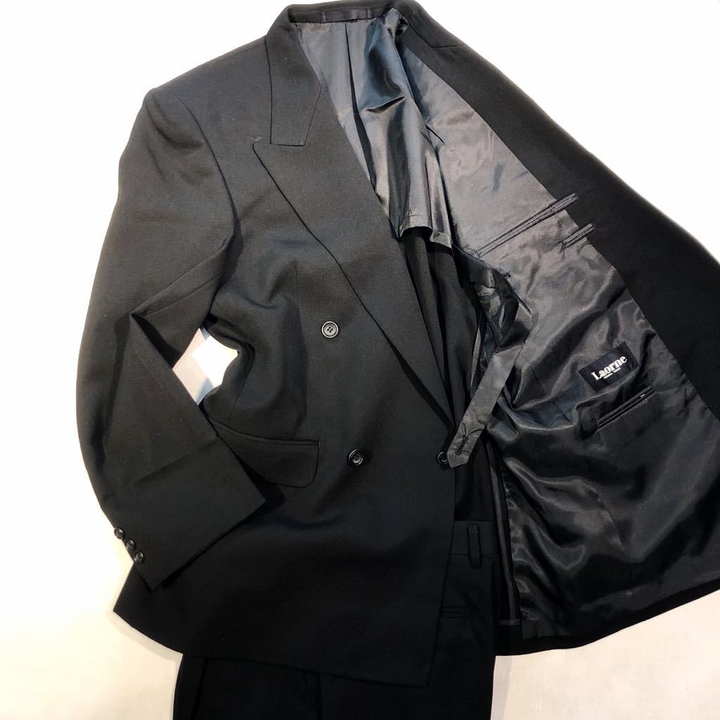 新品【サイズA5 M☆紳士の礼服】4つボタンダブルスーツ 真っ黒