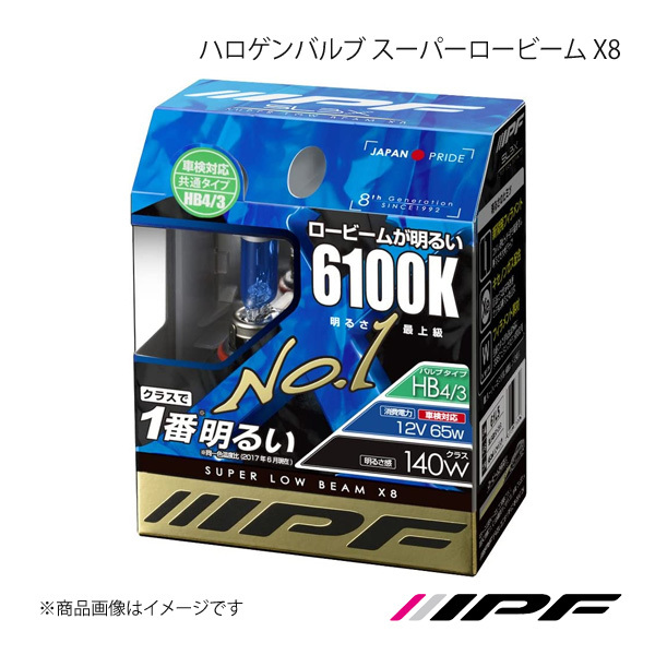 IPF アイピーエフ ハロゲンバルブ スーパーロービーム X8 HB4/3 色温度:6100K 明るさ:140Wクラス 61L5_画像1