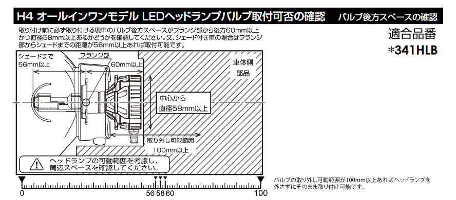 IPF アイピーエフ LED ヘッドランプバルブ Fシリーズ ヘッドランプ HIGH-LOW一体型 H4 6500K Hi:5400lm/Lo:3800 lm ステラ RN1/2 F341HLB_画像3