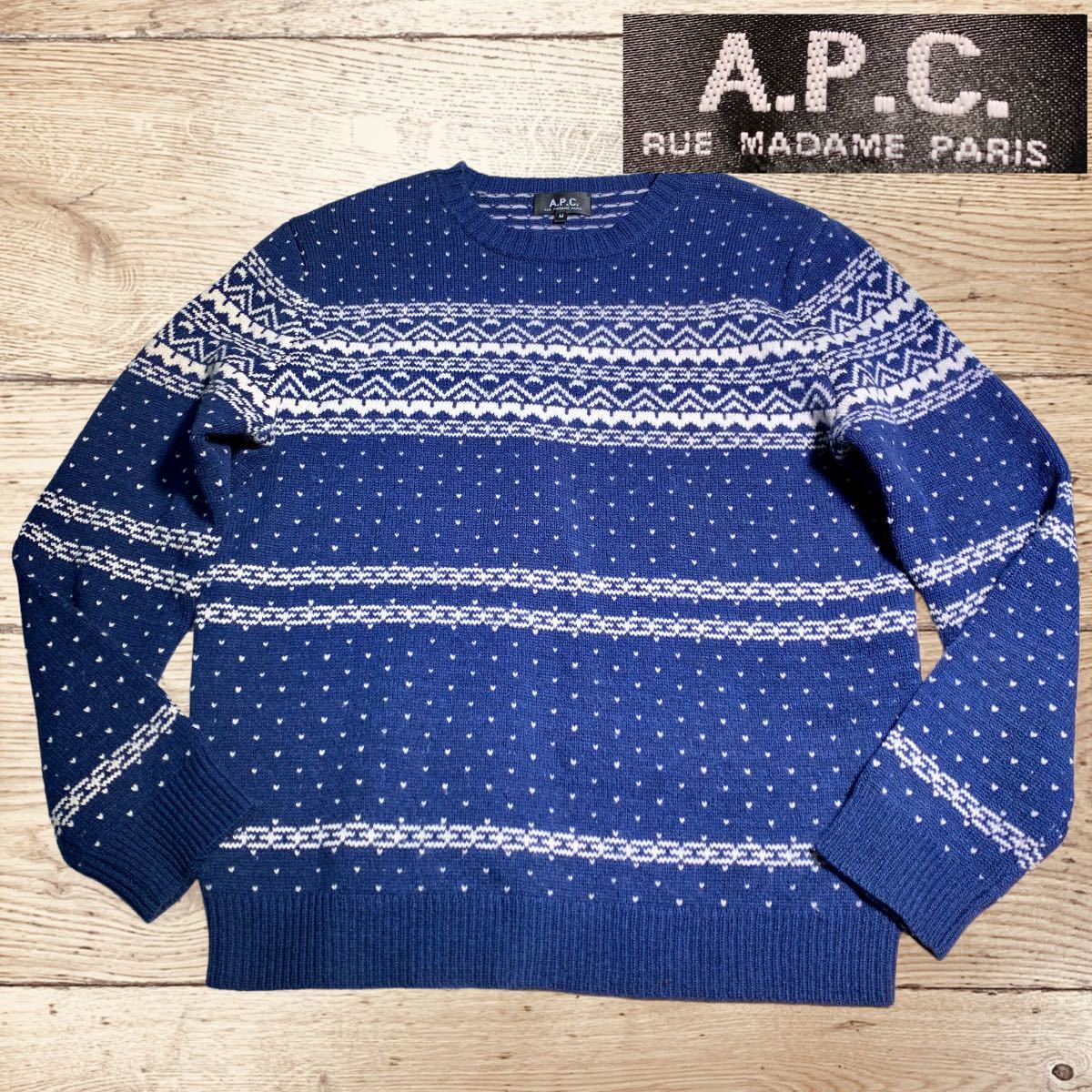 ヤフオク! - A.P.C アーペーセー ウール100% ニット セーター...