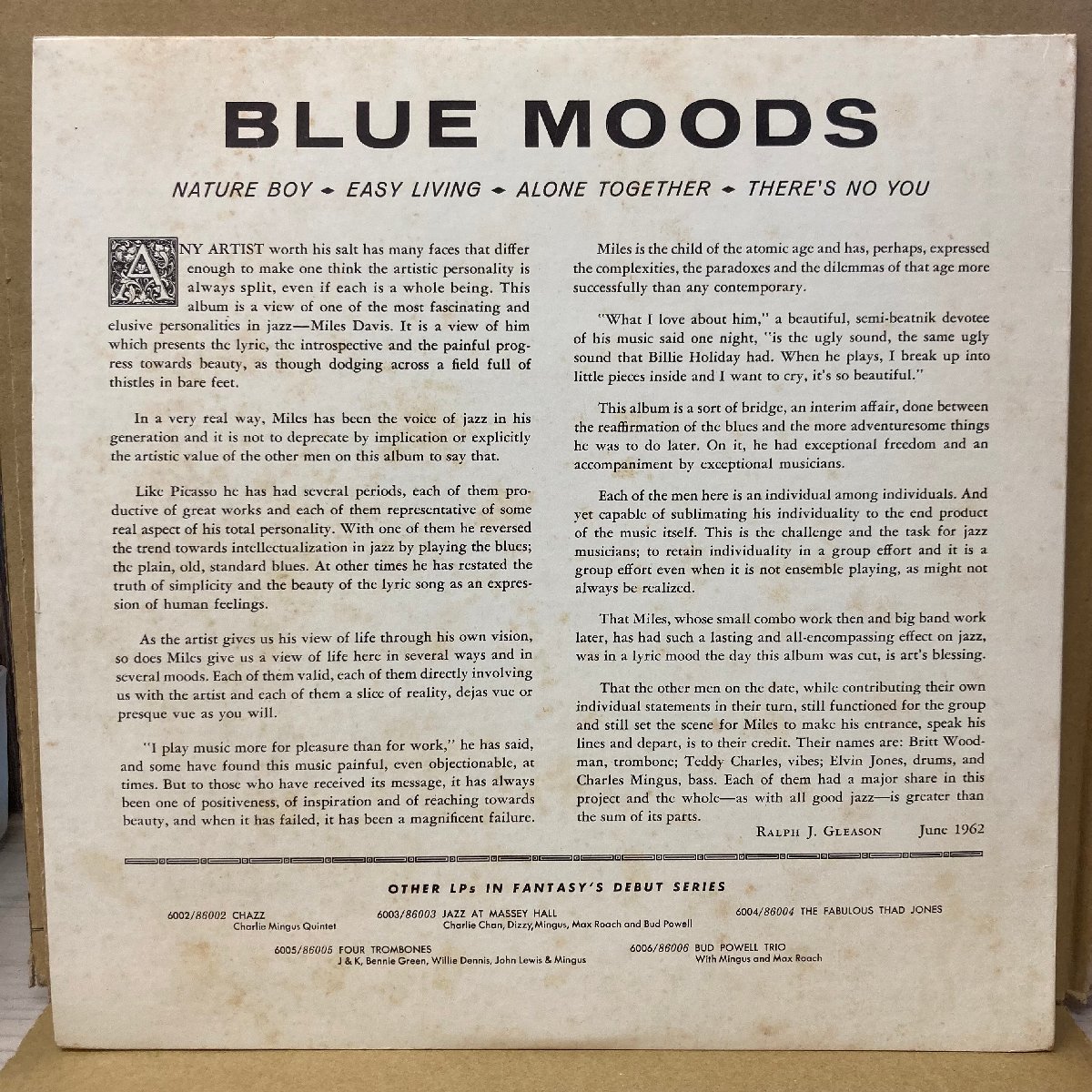 MILES DAVIS /BLUE MOODS /86001 /US盤 /黒盤 /青ラベル ★送料着払い★URT_画像2