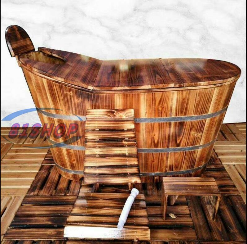 「81SHOP」高品質　木製　美容院　お風呂　成人　風呂バケツ　サウナ　家庭用　シャワー 長さ120cm