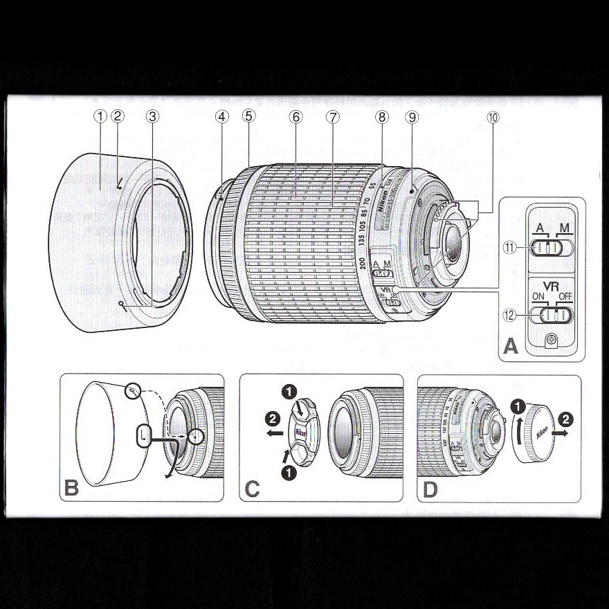 [ use instructions only ] Nikon Nikon AF-S DX VR Zoom-Nikkor 55-200mm f/4-5.6G IF-ED use instructions DX Nikkor lens digital camera 
