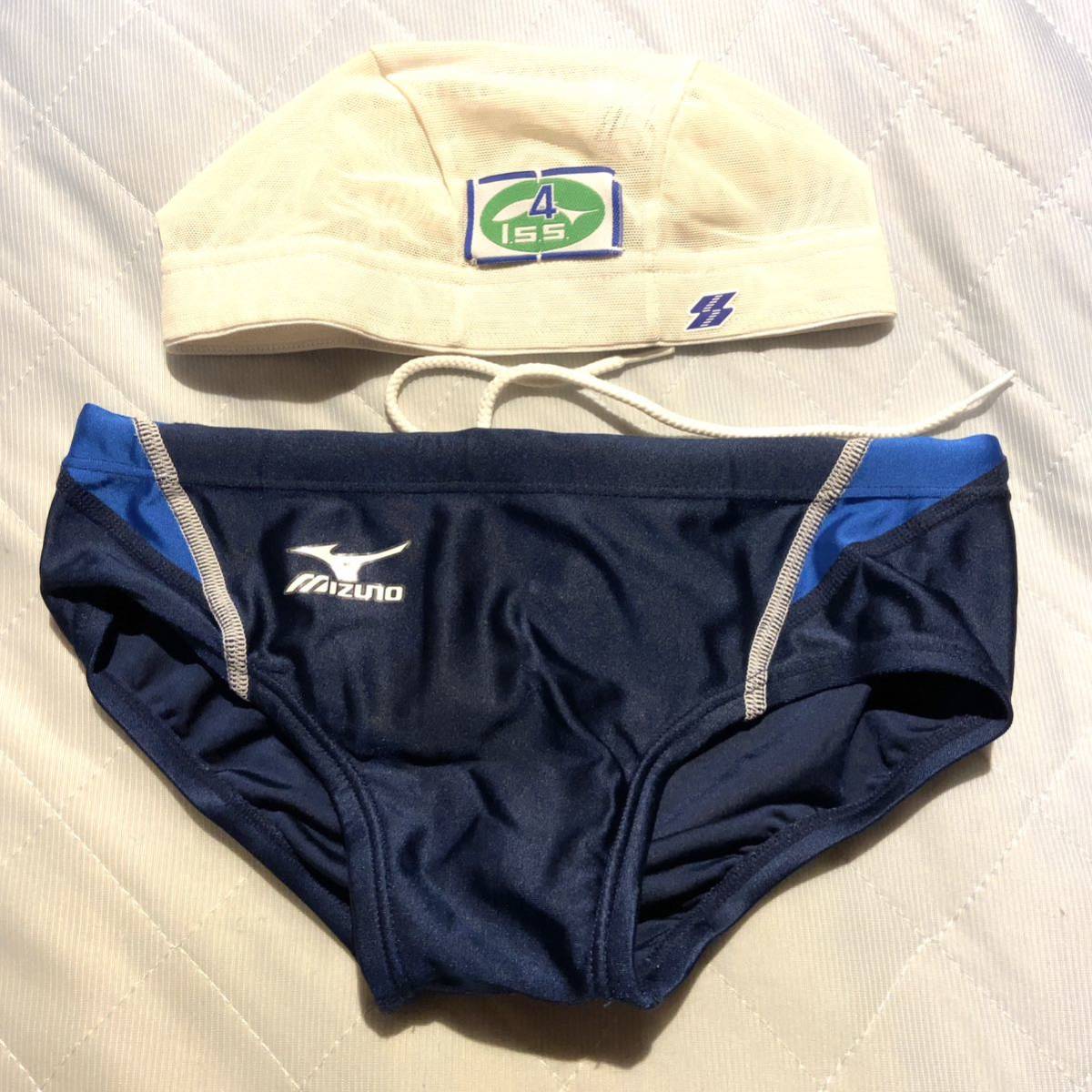 ミズノ イトマンスイミングスクール 競泳水着 150☆ワッペン付キャップ