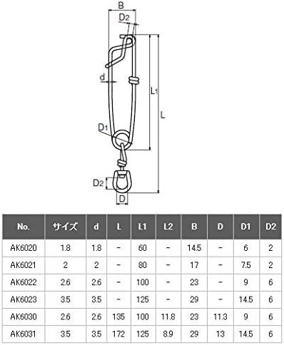 日本製！ステンレス(SUS304)製マグロフック ブランチハンガー125mm×2個セット フロートライン等に★素潜り手銛魚突き_画像5