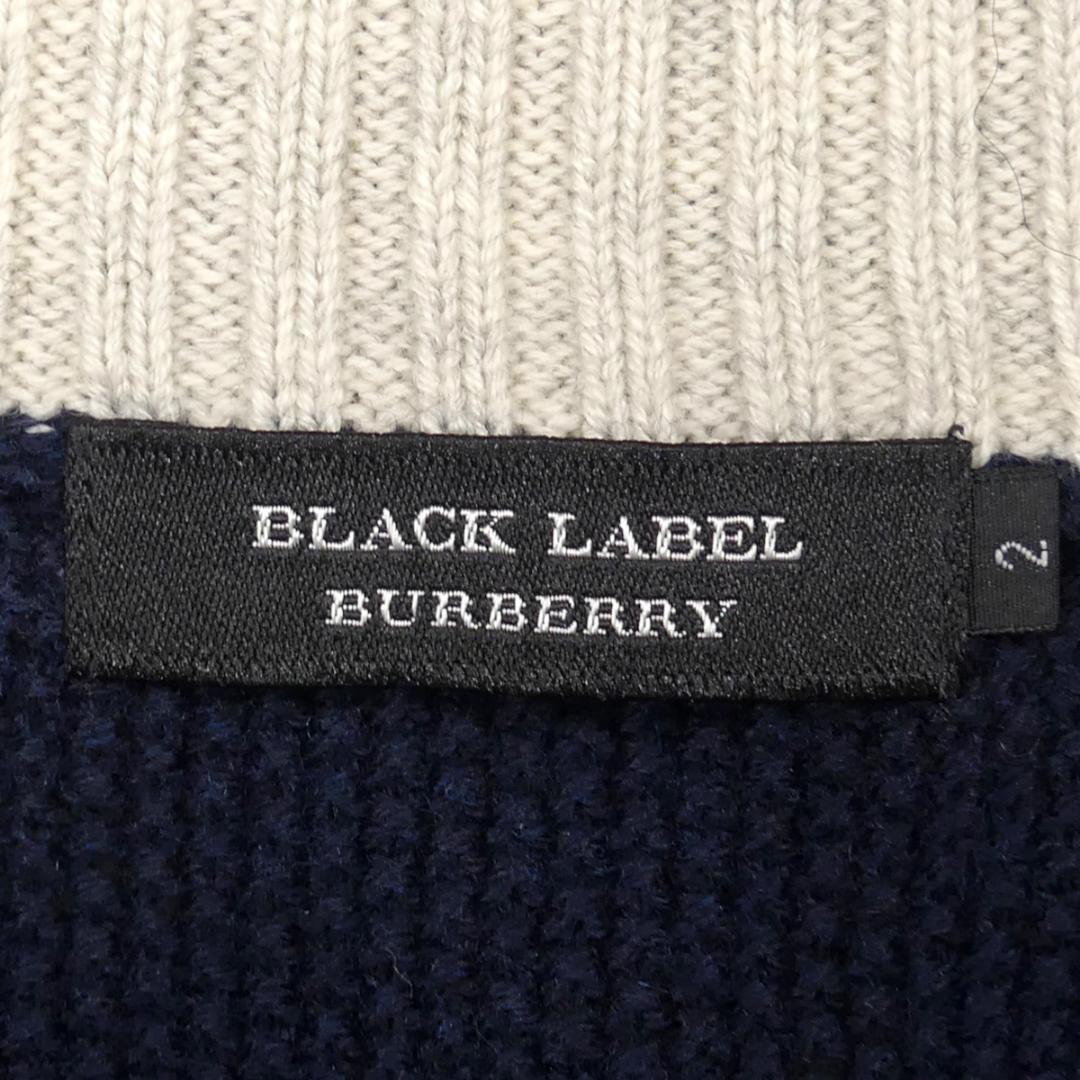 即決★BURBERRY BLACK LABEL★メンズM 廃版 カーディガン ニット セーター バーバリーブラックレーベル 2 紺 ネイビー 三陽商会 ナイト刺繍_画像7