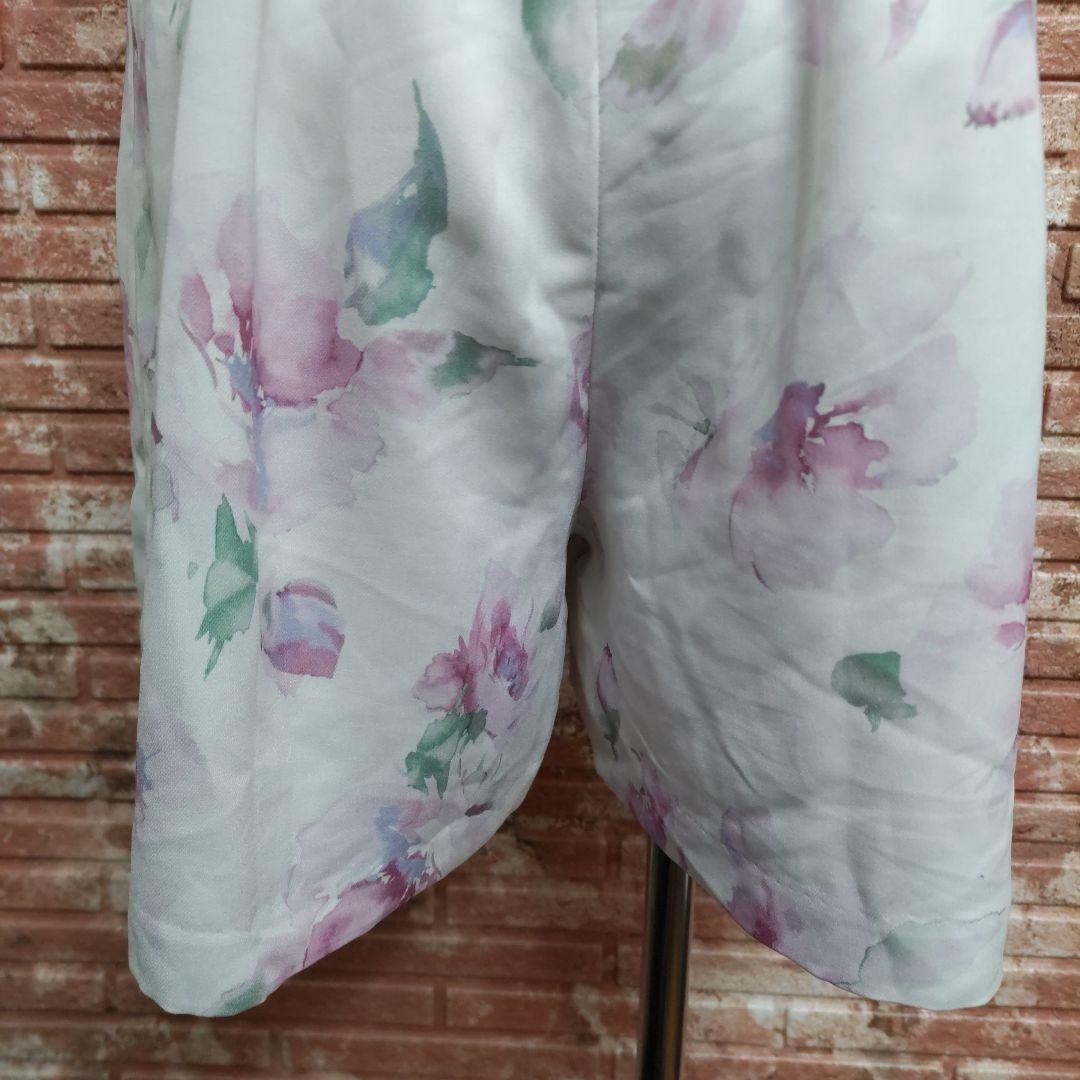  Cecil McBee belt attaching floral print culotte pants white S size 