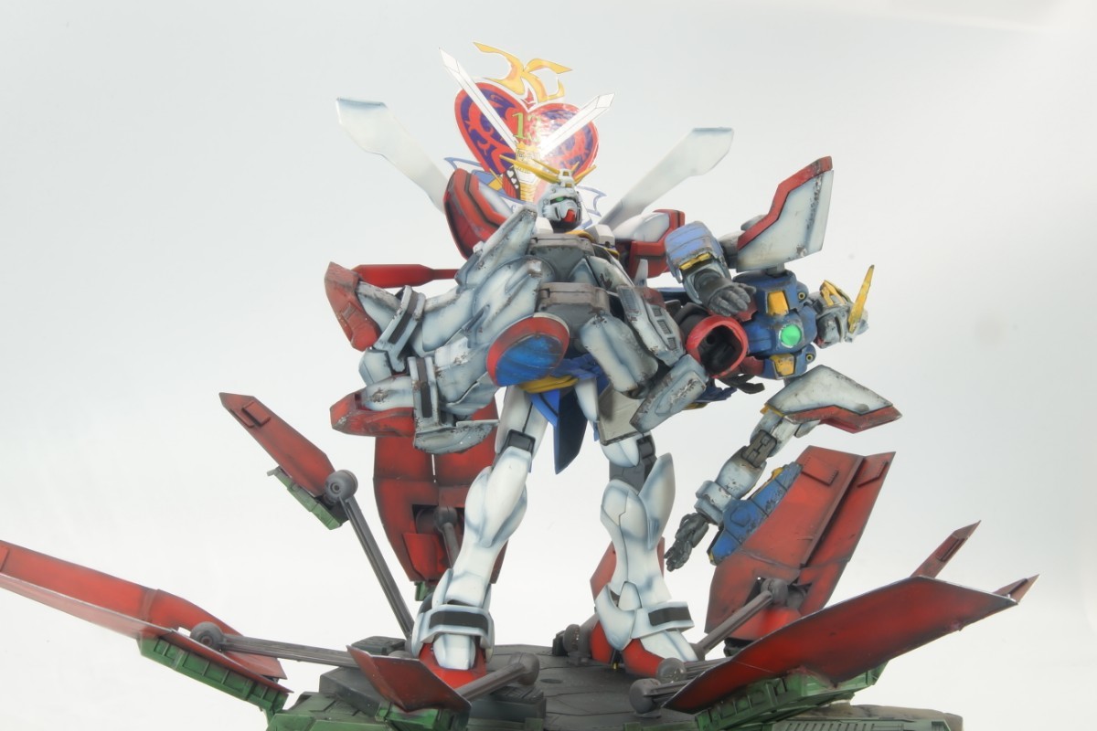 MG ゴッドガンダム ジオラマ風 シャイニングガンダム 完成品 塗装済