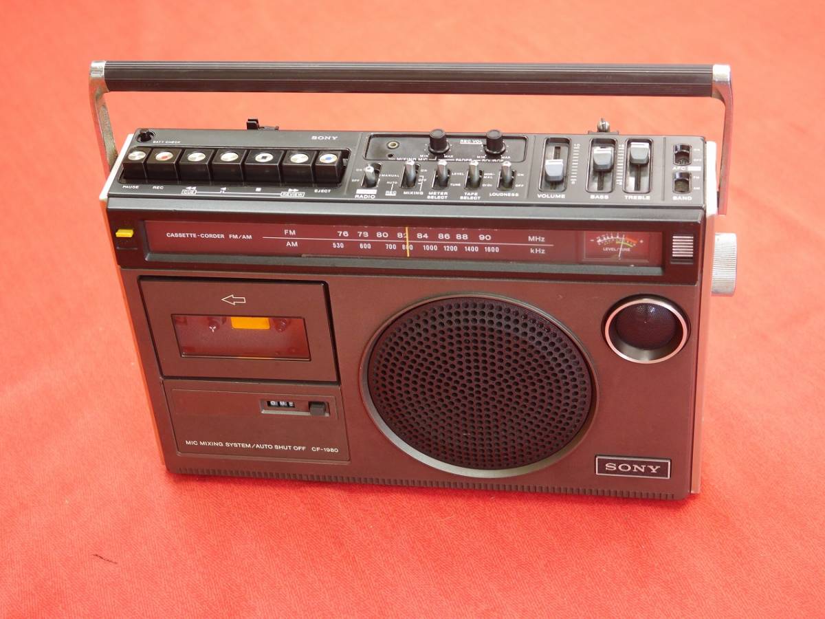 Showa Retro Sony Cf 1980 Antique Radio Cassette Tape Recorder Am Fm Studio Radio Cassette Real Yahoo Auction Salling