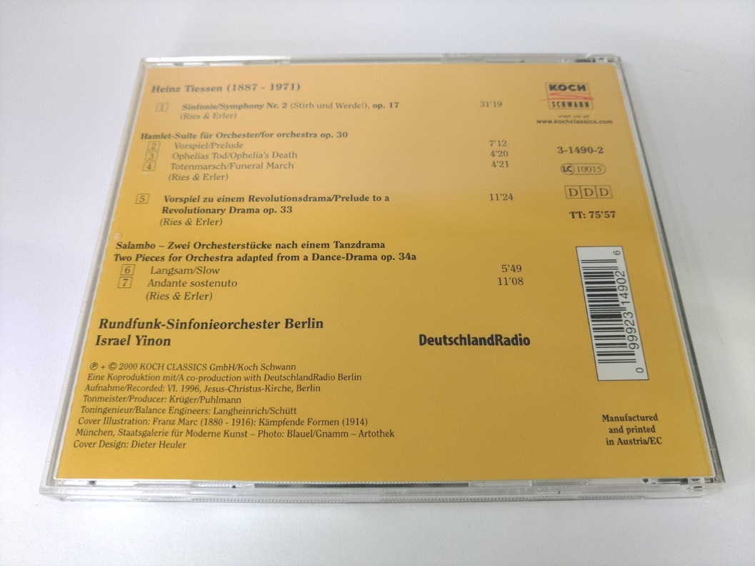 CD / Tiessen : Orchesterwerke / Orchestral Works /『H199』/ 中古_画像2