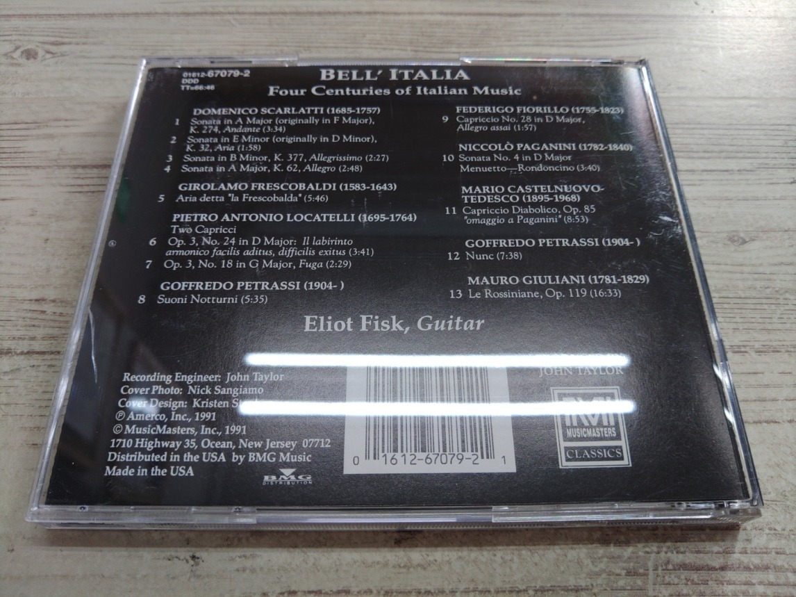 CD / BELL’ ITALIA : ELIOT FISK,GUITAR / エリオット・フィスク /【J10】/ 中古_画像2