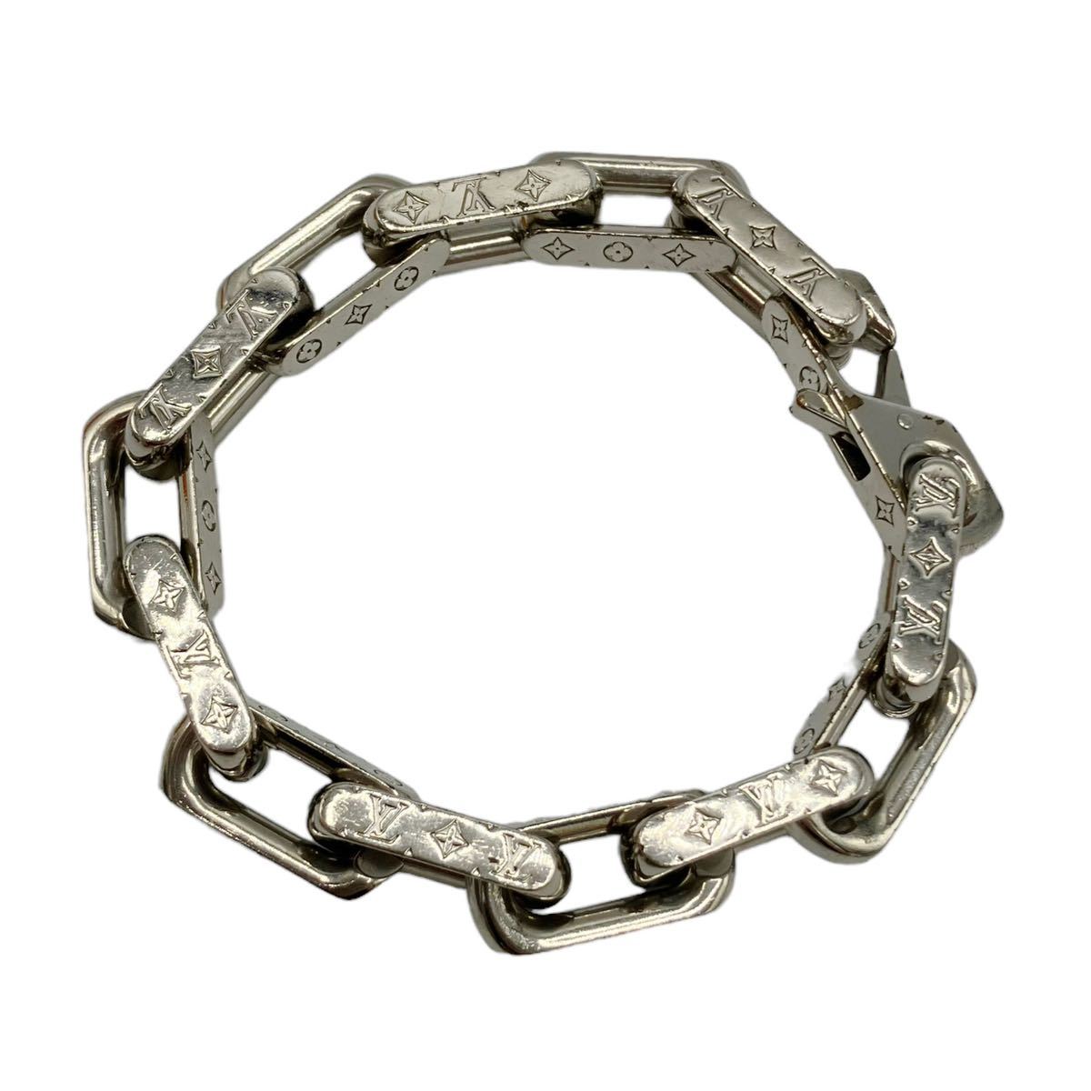 Louis Vuitton Monogram Chain Link Bracelet M68274 Silvery Metal