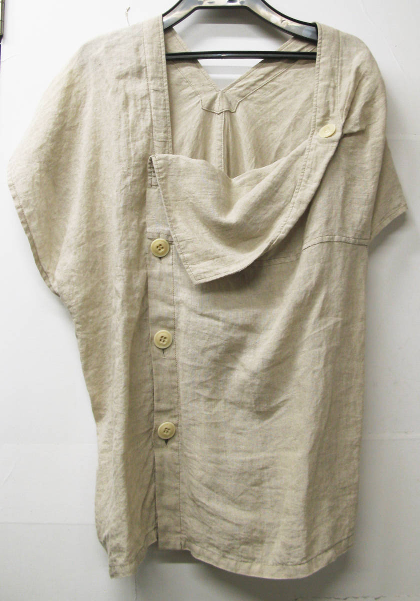 ワイズ ヨウジヤマモト 麻 変形 シャツ ジャケット 2 美品 （ レア アーカイブ Y's Yohji Yamamoto Femme Oversized LINEN Shirt Jacket 2