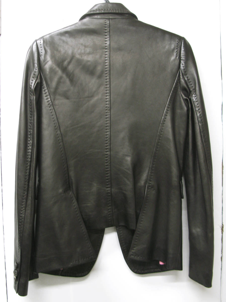 DSQUARED2 ディースクエアード レザー ジャケット 42 美品 （ 本革 DSQ2 DSQUARED2 Leather Jacket 42 MADE IN ITARY_画像3