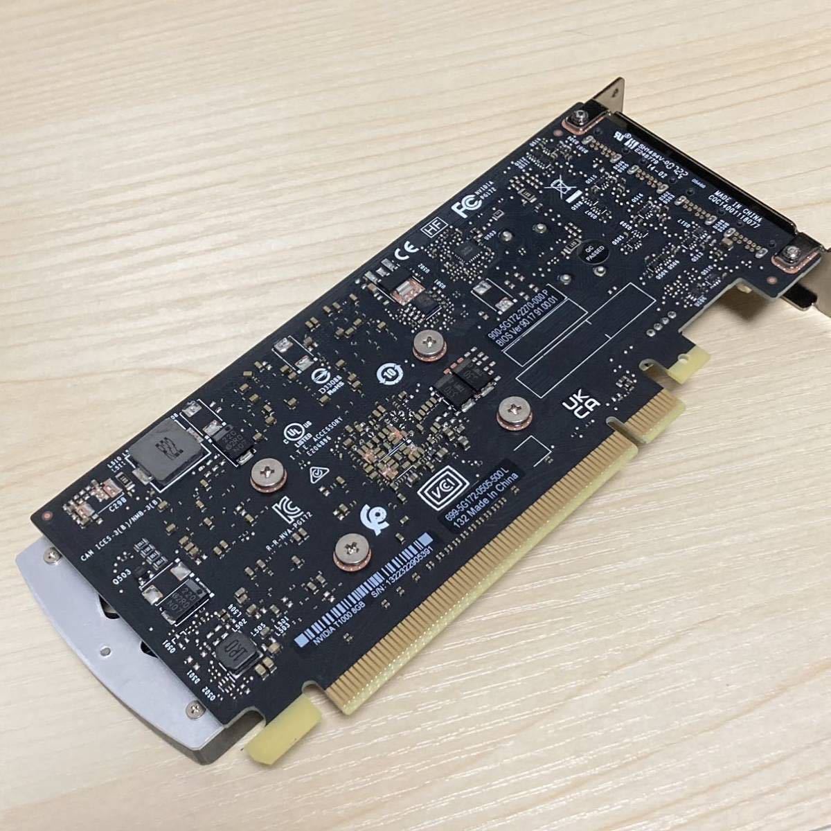 1スロット・ロープロファイル 最強GPU NVIDIA T1000 8GB グラフィック