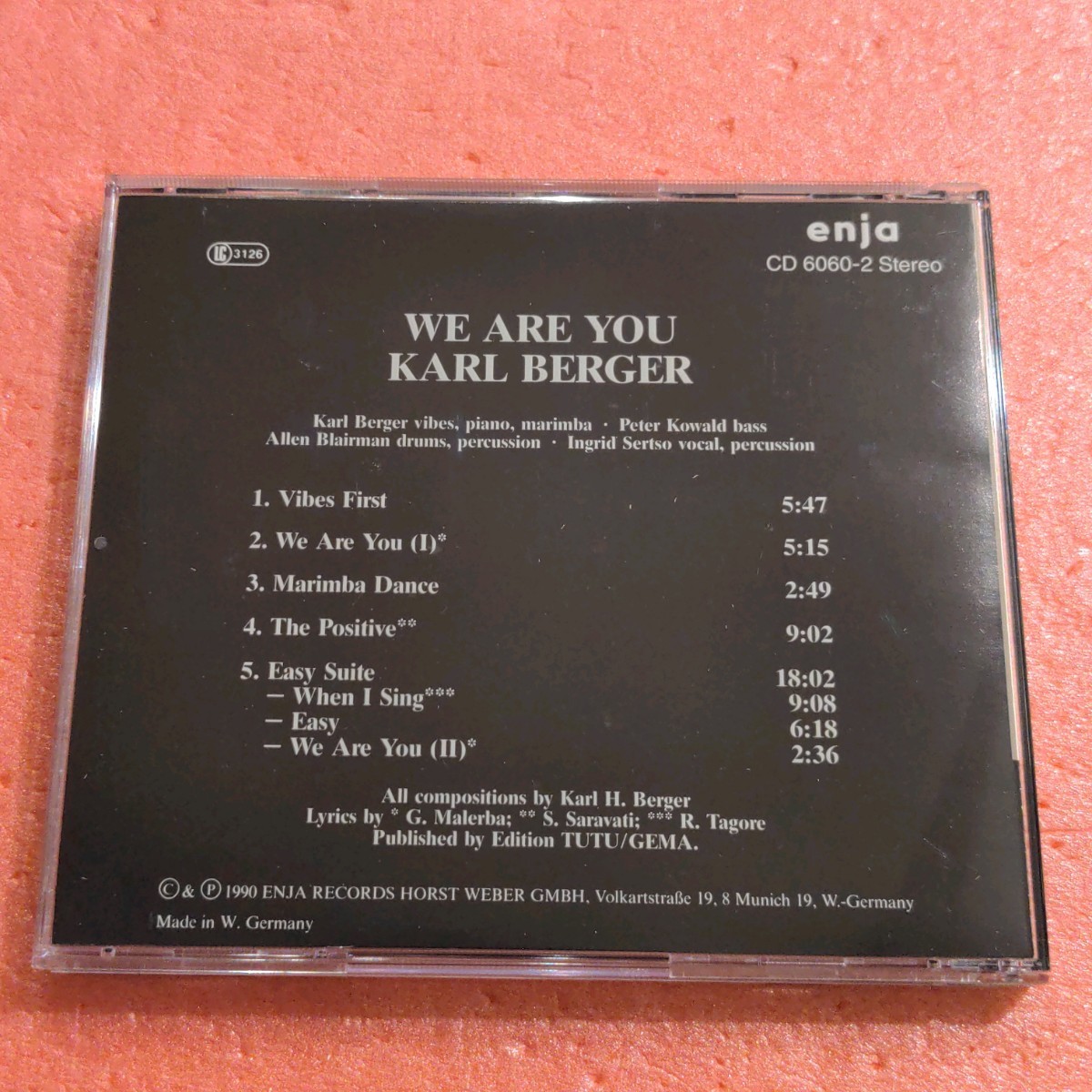 CD KARL BERGER WE ARE YOU カール ベルガー PETER KOWALD ALLEN BLAIRMAN INGRID SERTSO_画像3