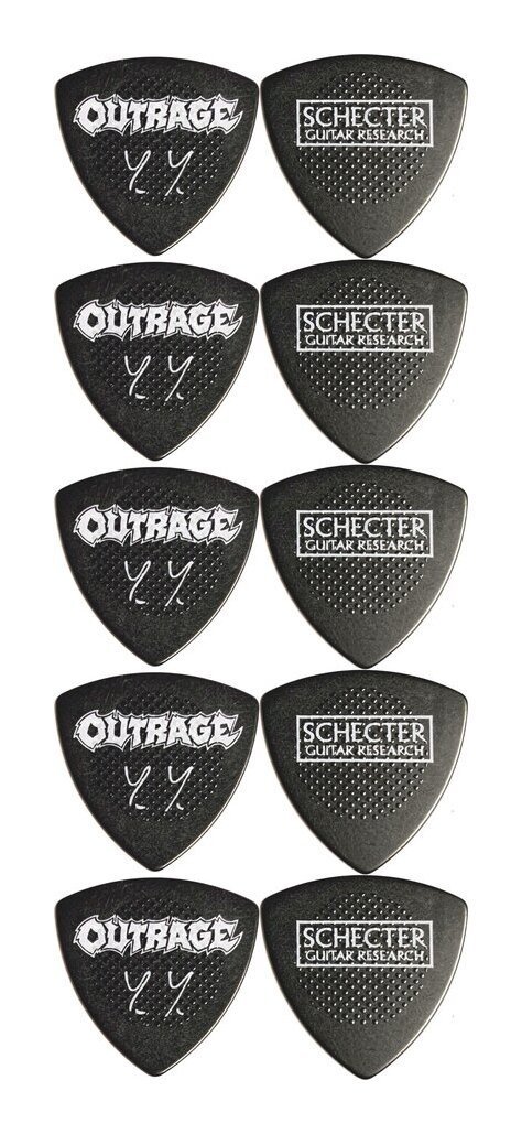 ★SCHECTER SPA-OR/YY/10枚セット OUTRAGE 安井義博 シグネチャー ベース/ギター ピック★新品送料込/メール便_画像1