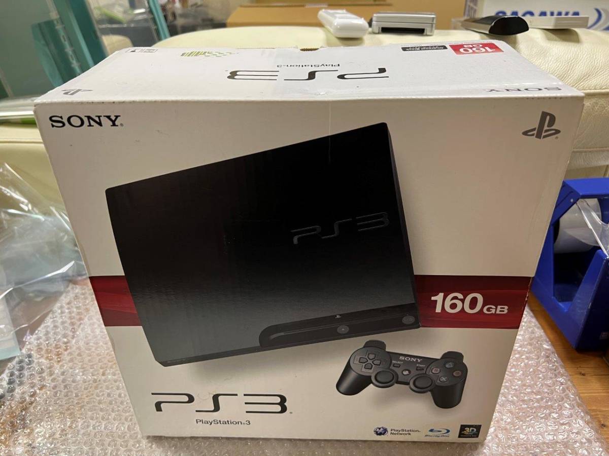 PS3 CECH-3000A 本体 スリム型 チャコールブラック 160Gb コントローラと内箱欠 状態良好 動作確認済 送料無料 同梱可