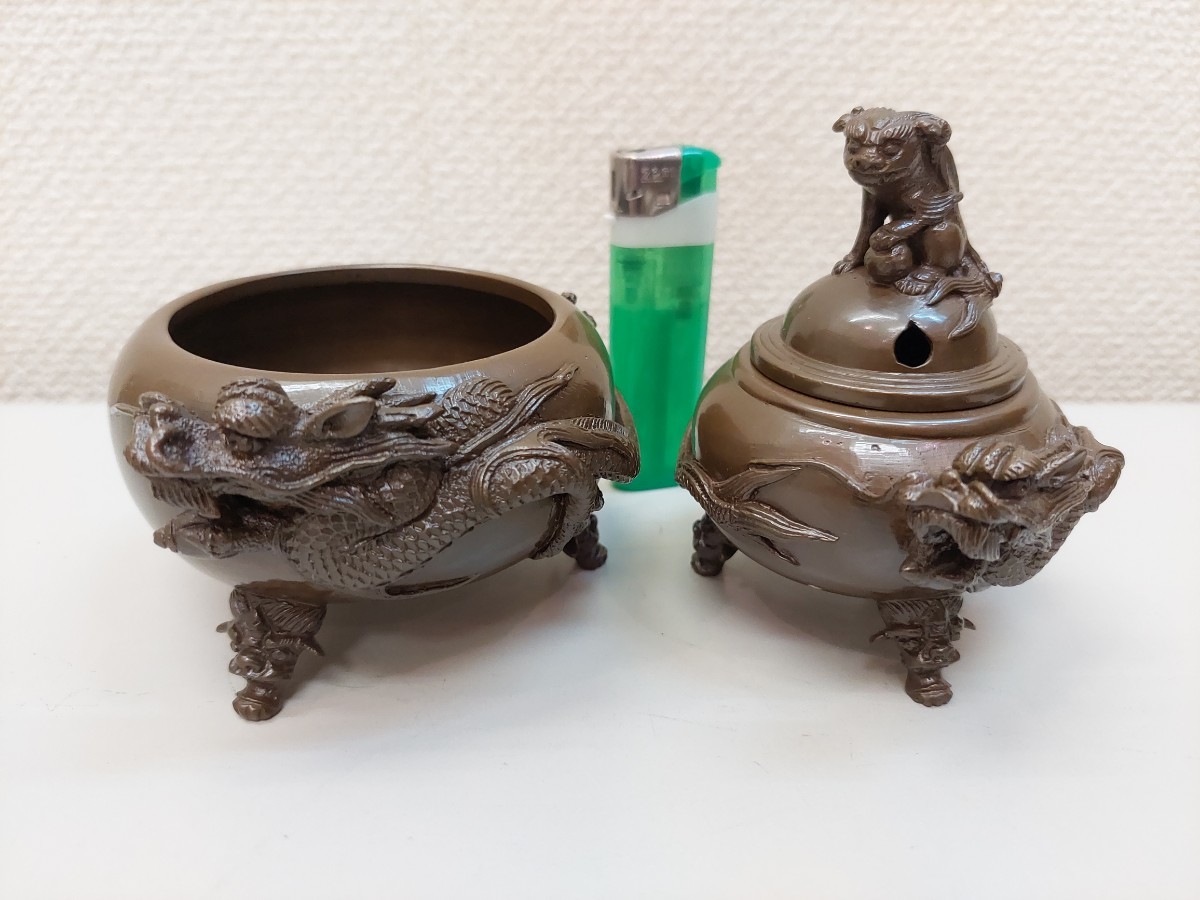 Yahoo!オークション - 六具足 極上 龍巻 蝋型鋳造 色付 三寸五分 Yahoo!オークション - 六具足 極上 龍巻 蝋型鋳造 色付 三寸五分