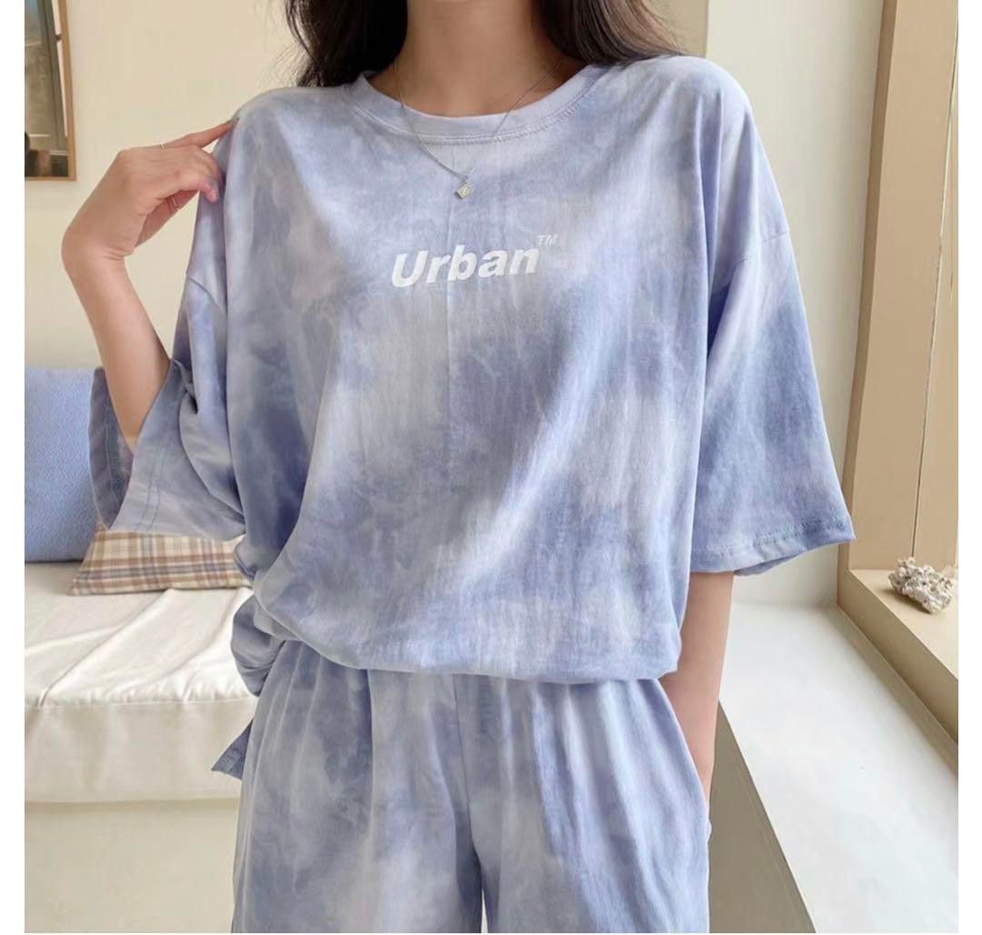 人気♡ 夏 レディース セットアップ タイダイ柄 ルームウェア グリーン XL 通販 ✨新品送料無料✨レディース セットアップ タイダイ柄 ルームウェア グリーン