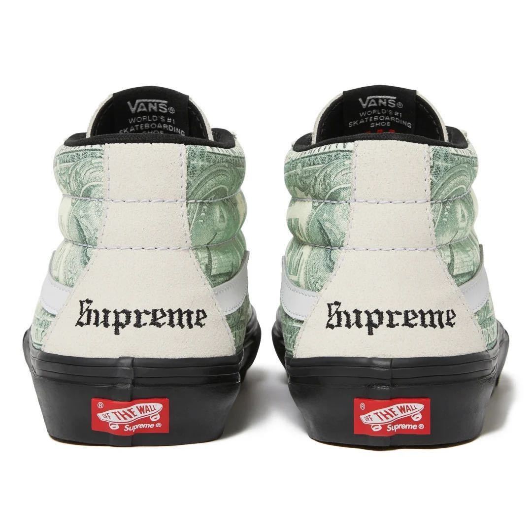 【新品未使用】 23SS 新品 SUPREME シュプリーム VANS DOLLAR SKATE GROSSO MID ヴァンズ スニーカー 靴 くつ WHITE 27cm ホワイト 白色