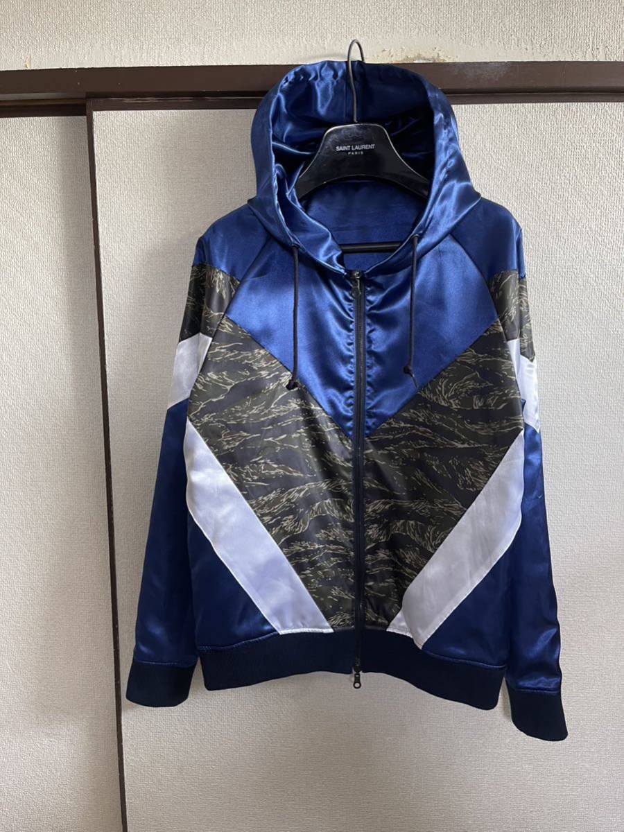 【美品】【リバーシブル】 SOPHNET ソフネット REVERSIBLE HOOD BLOUSON リバーシブルブルゾン フードジャケット BLUE ブルー 青 即決あり_画像3