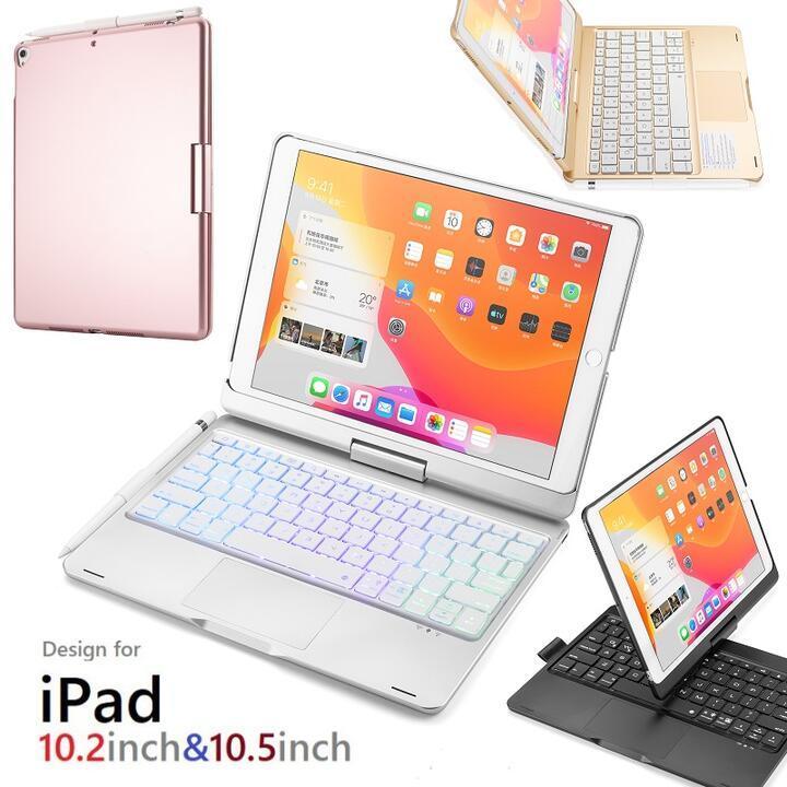 F102ATS iPad 10.2インチ 第7/8世代/Pro 10.5/Air3通用 Bluetooth ワイヤレス キーボードケース 黒_画像1