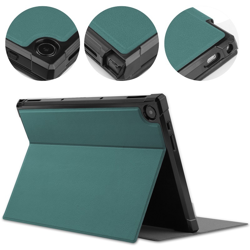 ASUS Chromebook CM3 10.5インチ専用 PU革 TPU スマート カバー ケース 二つ折り キーボード収納対応 赤_画像7