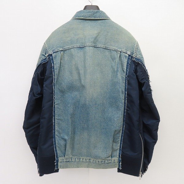 ☆Sacai/サカイ 20AW Denim x MA-1 Jacket デニム切替MA-1 ボンバー