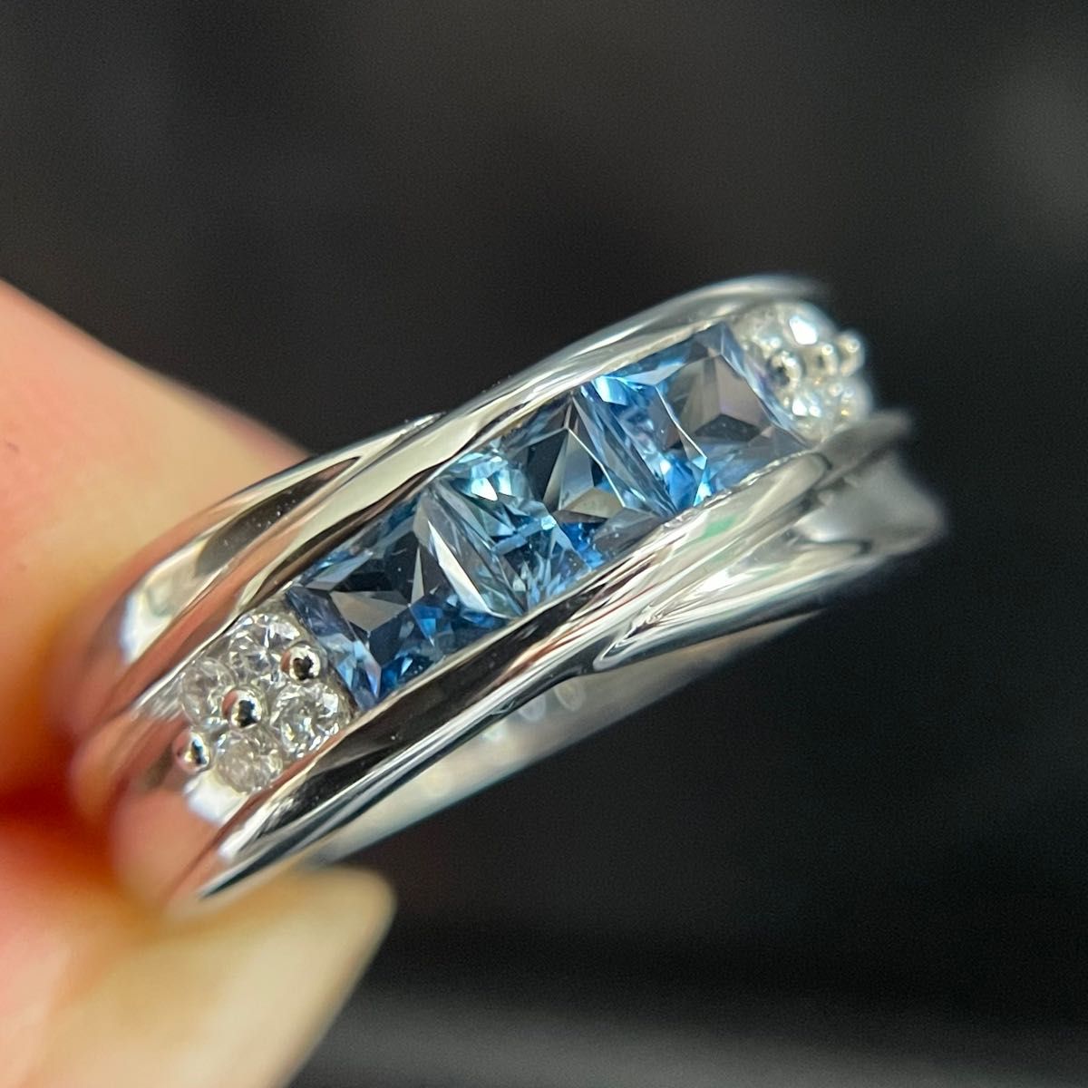 PT900サンタマリアアクアマリンリング0.67ct