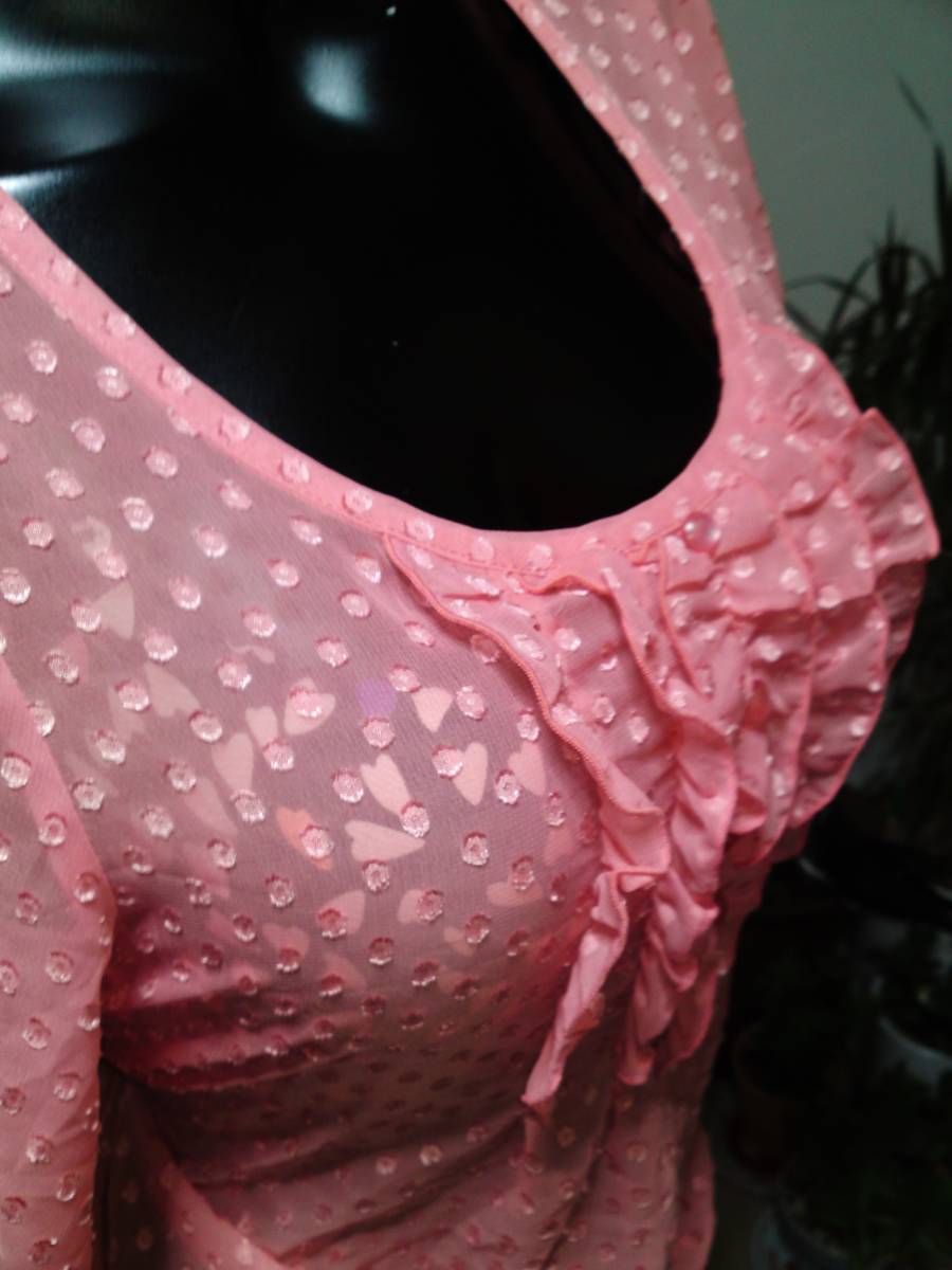     原文:F / 熟女 おばさん 大人の女 御用達 sexy シースルー 透け ピンク カットソー