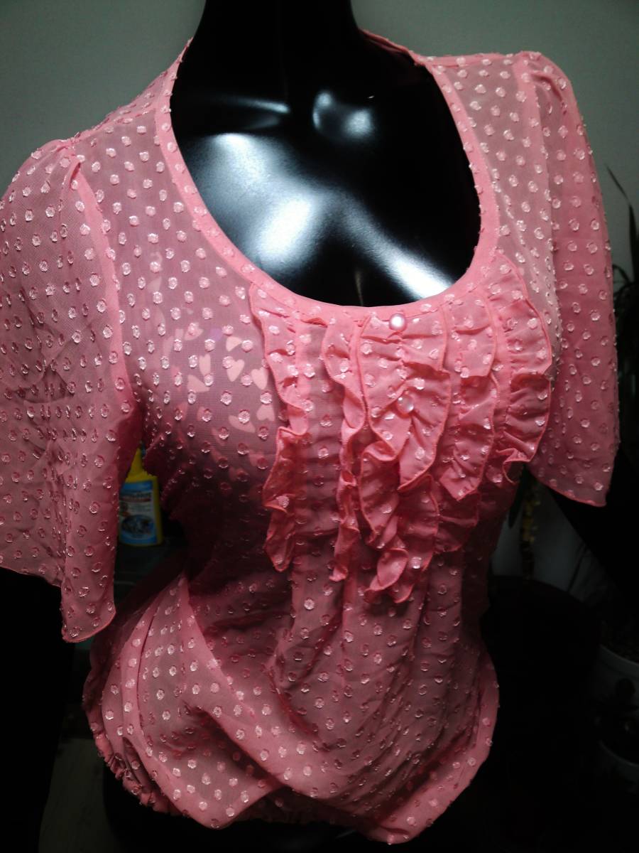     原文:F / 熟女 おばさん 大人の女 御用達 sexy シースルー 透け ピンク カットソー