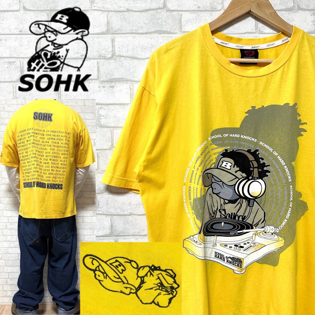 SOHK ショック スクールオブハードノックス DJ HIP HOP Tシャツ_画像1