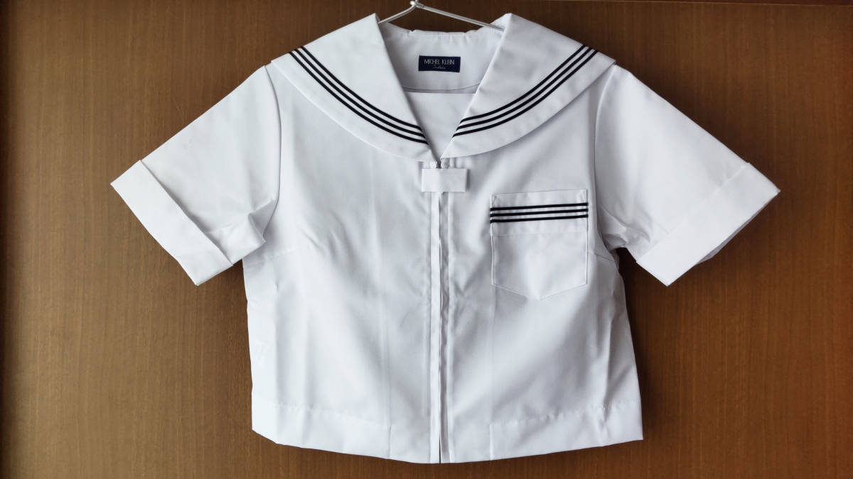 夏セーラー服+紺スカーフ(タイ)_小野市立小野中 サイズ155A (新品未