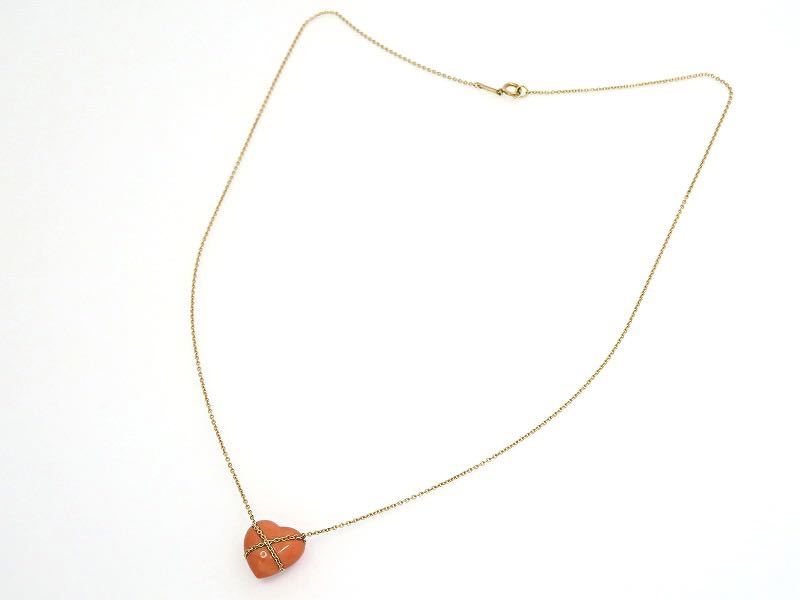 TIFFANY&Co ティファニー 14K サンゴ ハート チェーンクロス TIFFANY&Co ティファニー 14K サンゴ ハート チェーンクロス