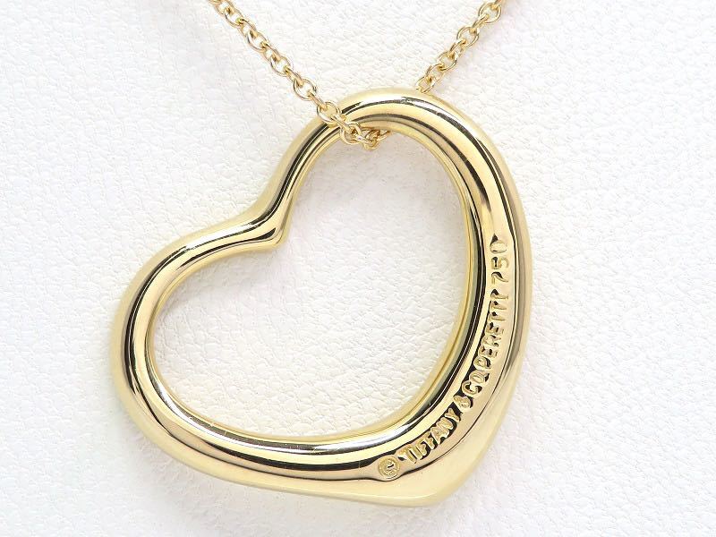 TIFFANY&Co ティファニー 750 オープンハート ネックレス イエロー