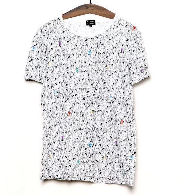 Paul Smith ポールスミス カットソー 総柄 Tシャツ 半袖 クルーネック 丸首 Uネック ホワイト 白 サイズ s 人 人間 メンズ white_画像1