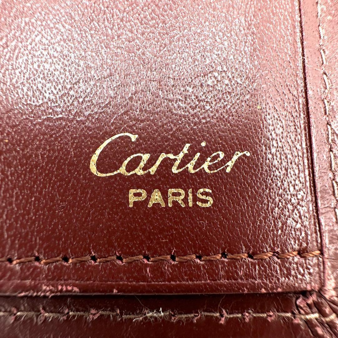 Cartier カルティエ 長財布 札入れ マストライン ボルドー系 レザー_画像10